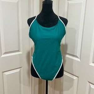 Woman’s, XL, Xhilaration, one piece, green, crisscross bathing suit. Like new!